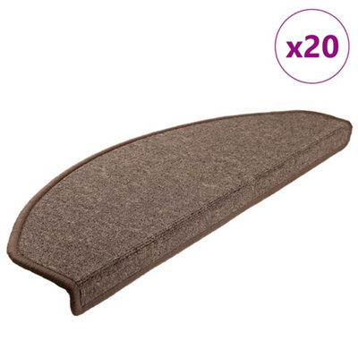 Berkfield Stair Mats 20 Pcs 65X24X4 Cm Coffee Brown Half Round Large - image 1