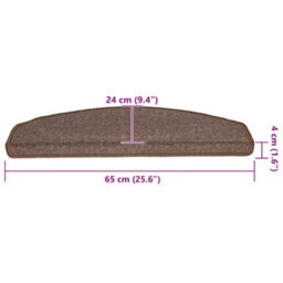 Berkfield Stair Mats 20 Pcs 65X24X4 Cm Coffee Brown Half Round Large - thumbnail 8