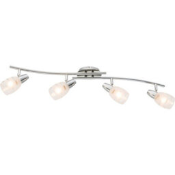 Luminosa Lighting Luminosa Roy Ceiling Spotlight Bar Chrome Satined Glass Shade 4X E14 - thumbnail 2