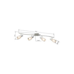 Luminosa Lighting Luminosa Roy Ceiling Spotlight Bar Chrome Satined Glass Shade 4X E14 - thumbnail 4