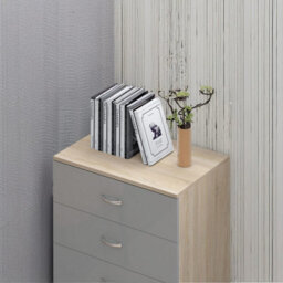 Harmin High Gloss Grey On Sonoma Oak Frame 4 Drawer Chest - thumbnail 5