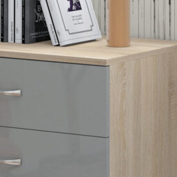 Harmin High Gloss Grey On Sonoma Oak Frame 4 Drawer Chest - thumbnail 6
