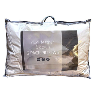 Casabella Duck Feather & Down Pillows Comfort For Restful Sleep Hypoallergenic & Anti Dust Mite 2 Pillows Uk Standard Size 48X74Cm - image 1