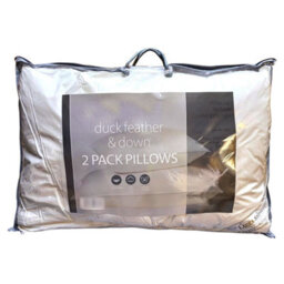 Casabella Duck Feather & Down Pillows Comfort For Restful Sleep Hypoallergenic & Anti Dust Mite 2 Pillows Uk Standard Size 48X74Cm - thumbnail 1