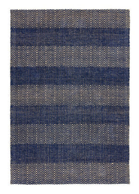Navy Blue Geometric Graphics Modern Handmade Easy To Clean Rug For Bed Room Living Room And Dining Room-160Cm X 230Cm - image 1