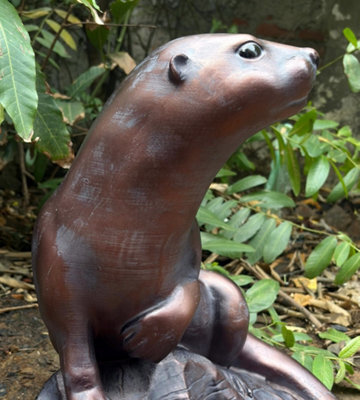 Inspirational Gifting Large Otter Sculpture Garden Ornament Statue - image 1