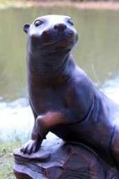 Inspirational Gifting Large Otter Sculpture Garden Ornament Statue - thumbnail 5