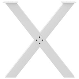 Berkfield Dining Table Legs X-Shaped 3 Pcs White 80X(72-73) Cm Steel - thumbnail 5
