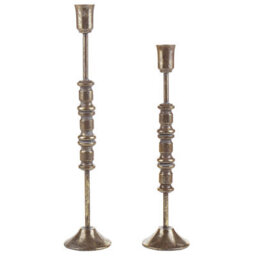 Beliani Set Of 2 Candle Holders Salamina Metal 63/49 Cm Gold - thumbnail 1