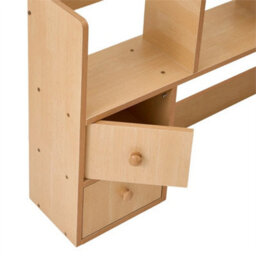 Natural Wood Colour - 80Cm -Basic Creative Wooden Desktop Bookshelf Organizer Office Desk Storage Shelf Tidy Rack - thumbnail 3