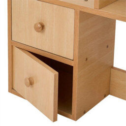 Natural Wood Colour - 80Cm -Basic Creative Wooden Desktop Bookshelf Organizer Office Desk Storage Shelf Tidy Rack - thumbnail 5