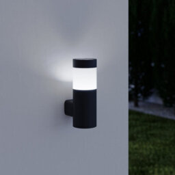 Dark Grey Solar-Powered Integrated Led 1.6W Photocell Without Motion Sensor Cylinder Outdoor Wall Light - thumbnail 1