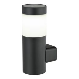 Dark Grey Solar-Powered Integrated Led 1.6W Photocell Without Motion Sensor Cylinder Outdoor Wall Light - thumbnail 2