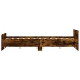 Berkfield Bed Frame With Headboard And Footboard Smoked Oak 135X190 Cm - thumbnail 5