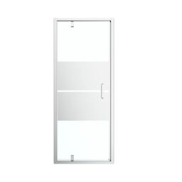 GoodHome Ledava Chrome Effect Mirror Strip Half Open Pivot Shower Door (H)195Cm (W)120Cm - thumbnail 3