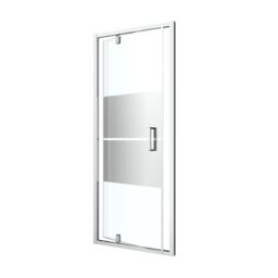 GoodHome Ledava Chrome Effect Mirror Strip Half Open Pivot Shower Door (H)195Cm (W)120Cm - thumbnail 4