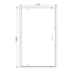 GoodHome Ledava Chrome Effect Mirror Strip Half Open Pivot Shower Door (H)195Cm (W)120Cm - thumbnail 8