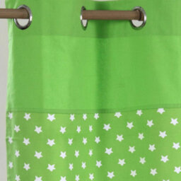 Homescapes Cotton Stars Green Ready Made Eyelet Curtain Pair, 137 X 228 Cm Drop - thumbnail 3