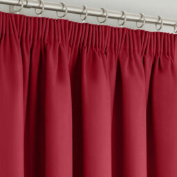 Velosso Manhattan Pencil Pleat Blackout Curtains - Red