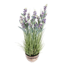 Homescapes Artificial Purple Handcrafted Lavender Plant In Decorative Metallic Ceramic Pot, 66 Cm - thumbnail 4