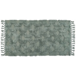 Wyld And Coco Green Cotton Area Rug 80 X 150 Cm Hand-Tufted Low Pile - Boho Soft Rectangle - thumbnail 3