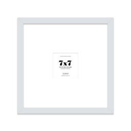 "7X7"" Light Grey Picture Frame - 7X7"" Square Frame With 3X3"" Mount For 7X7""/3X3"" Pictures Vintage Style Thin Edge, 1 Pack" - thumbnail 1