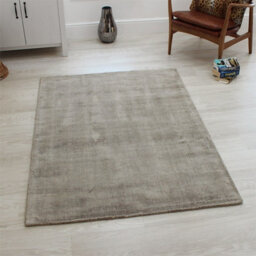 Grey Viscose Easy To Clean Plain Handmade , Luxurious , Modern Rug For Living Room, Bedroom - 120Cm X 170Cm - thumbnail 5