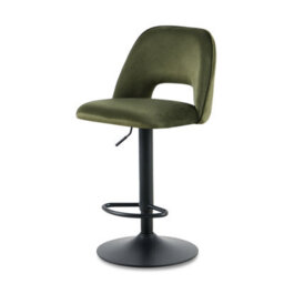 Sonara Adjustable Upholstered Velvet Bar Stools With Gas-Lift, Swivel And Footrest - thumbnail 9