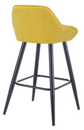 Lamboro Velluto Velvet Mustard Kitchen Bar Stool With Fixed Height - thumbnail 8