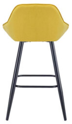 Lamboro Velluto Velvet Mustard Kitchen Bar Stool With Fixed Height - thumbnail 5