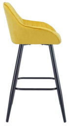 Lamboro Velluto Velvet Mustard Kitchen Bar Stool With Fixed Height - thumbnail 2