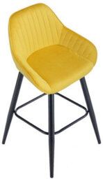 Lamboro Velluto Velvet Mustard Kitchen Bar Stool With Fixed Height - thumbnail 7