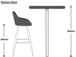 Lamboro Velluto Velvet Mustard Kitchen Bar Stool With Fixed Height - thumbnail 3
