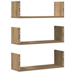 Walplus Wall Shelves 3 Pcs Artisian Oak 58X18X18 Cm Engineered Wood - thumbnail 6