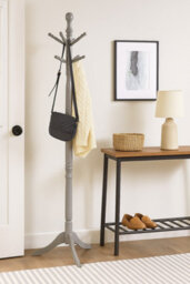 Aspect Furniture Cleo Wooden Coat Stand With 9 Hooks-Solid Wood In Grey Finish - thumbnail 5