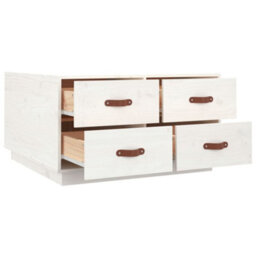 Berkfield Coffee Table White 80X80X45 Cm Solid Wood Pine - thumbnail 7