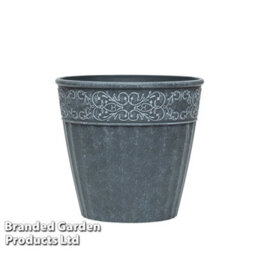 Garden Gear Damask Lead Effect Planter Outdoor Garden Patio Dark Grey 28Cm (X1) - thumbnail 3