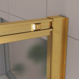 Royal Bathrooms Venice 1200 X 700mm Brushed Brass 3-Sided Sliding Door Shower Enclosure Rectangular With Side Panels 6mm Glass Screen - thumbnail 6