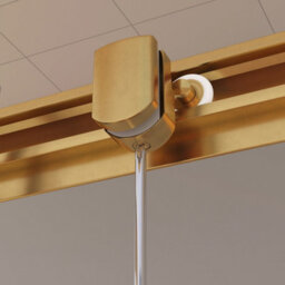 Royal Bathrooms Venice 1200 X 700mm Brushed Brass 3-Sided Sliding Door Shower Enclosure Rectangular With Side Panels 6mm Glass Screen - thumbnail 7