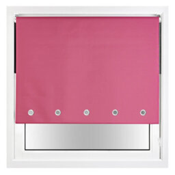 Furnished Thermal Blackout Roller Blinds With Round Eyelets & Metal Fittings - Fuchsia Pink (W)90Cm (L)165Cm