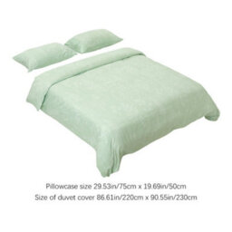 Living And Home Easy Care King Size Bedding Printed Plant Duvet Cover With 2 Pillowcase Set Bed Linen Set Green Set Of 3 - thumbnail 9