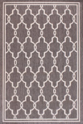 Silver Grey Outdoor Rug, Geometric Stain-Resistant Rug For Patio Decks Garden Balcony, Modern Outdoor Area Rug-60Cm X 120Cm - thumbnail 4