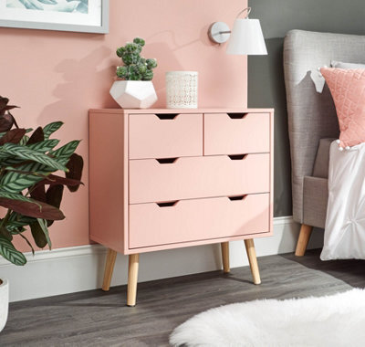 Gfw Nyborg 2+2 Drawer Chest Coral Pink - image 1