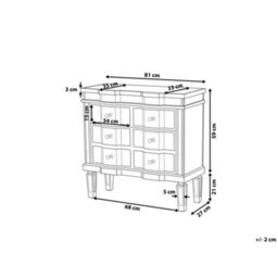 Beliani 6 Drawer Chest Mozela Mirrored Silver - thumbnail 3
