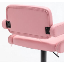 Pink Plush Extra Wide Swivel Gas Lift Bar Stool Kitchen Chair - thumbnail 3