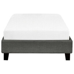 Beliani Eu Single Bed 3Ft Grey Fabric Slatted Frame Without Headboard, Low-Profile 90 X 200 Cm Compatible - thumbnail 1