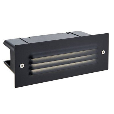 Luminosa Lighting Luminosa Seina Integrated Led Outdoor Recessed Wall Light Textured Black, Frosted Ip44 - image 1