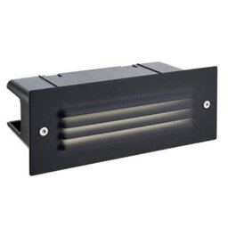 Luminosa Lighting Luminosa Seina Integrated Led Outdoor Recessed Wall Light Textured Black, Frosted Ip44 - thumbnail 1