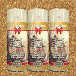 Christmas Spray And Sparkle Glitter Gold 200Ml Decorative Clear Lacquer With Shimmering Gold Glitter For Trees Ornaments 2694 - thumbnail 2