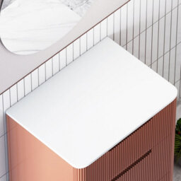 Royal Bathrooms Avenza 700mm Terracotta Clay Floor Standing Vanity Unit 2 Drawer With Plain White Undrilled Worktop & No Basin - thumbnail 9